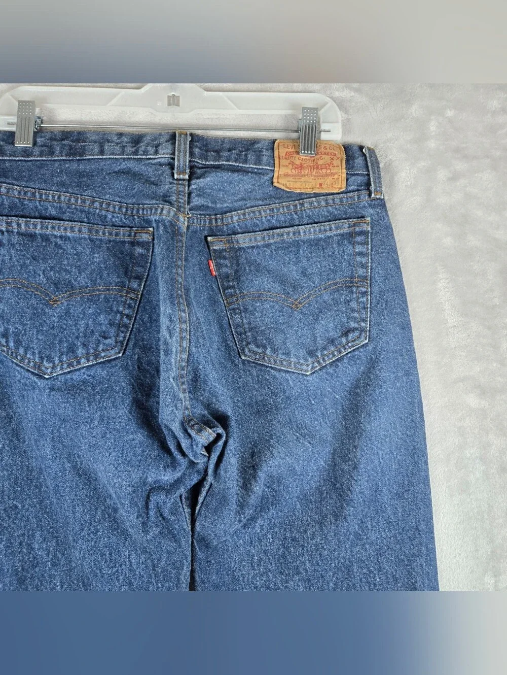 Levis 501 Fuzzy Straight Blue Jeans Mens Size 32x34 Button Fly USA Made 70’s Vtg